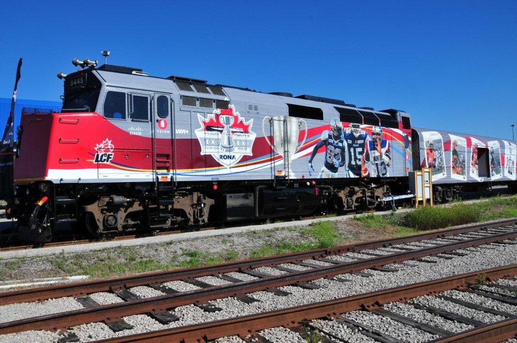 CFL's Grey Cup 100 Train, travelling across Canada to celebrate the 100th Grey Cup