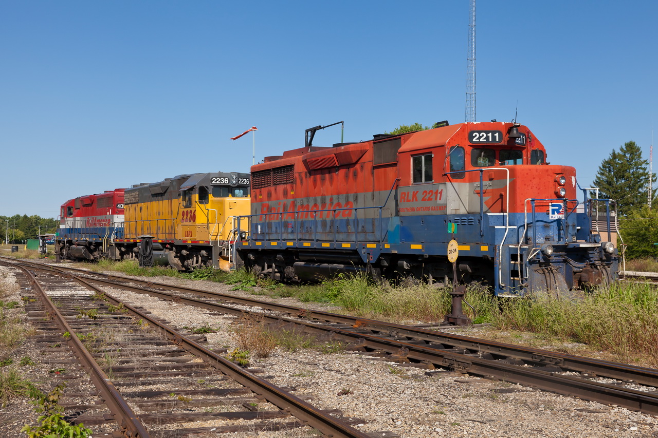 Three GEXR units bask in the Sunday morning sun in Stratford waiting their next call to duty