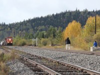 No its not chicken... The train is a long ways away, and this is their home, a reservation that the tracks pass through North of Lake Nipigon, 20 miles East of Armstrong.  Nothing like a flatened penny from heavy 316.