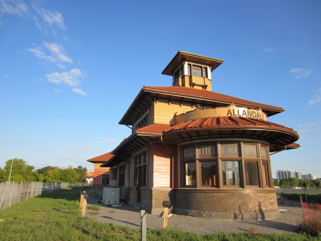 Barrie's recently restored Allandale station basks in the morning sun.