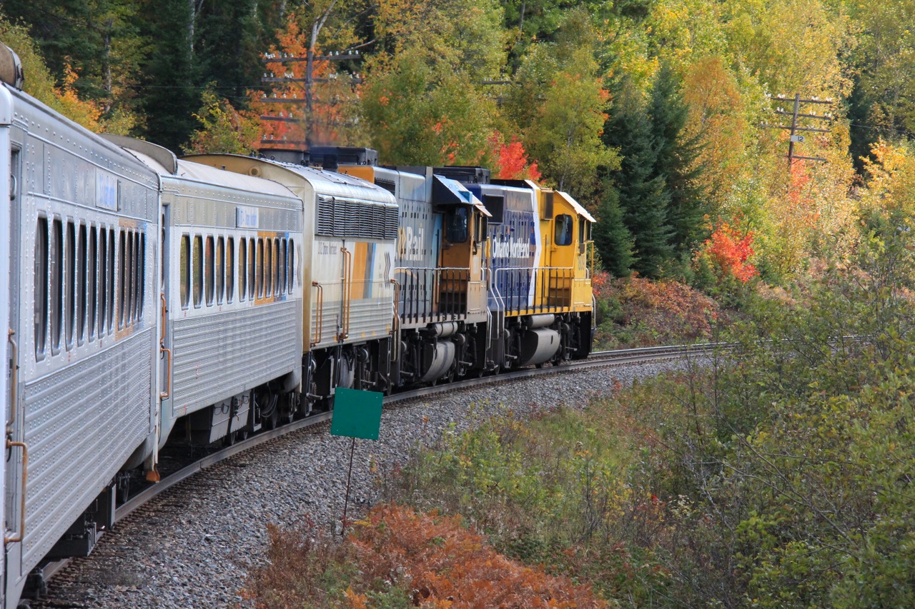 GP38-2s 1809 and 1800 lead the last Northlander along its final miles of home rails north of Feronia. The Northlander served the people of northern Ontario for 35 years before being withdrawn from service on September 28th, 2012.