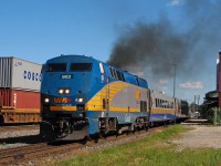 VIA 903, with Toronto to Ottawa train 44, gets underway from the old Smiths Falls station August 13, 2007.