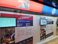 The Interior of the "Locker Room Car" (Canadian Pacific coach) of the CFL's 100th Anniversary of the Crey Cup Tour train