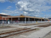 VIA Windsor (Walkerville) Station, enjoying the Sun, on its last couple days of Service, after holding this location for just over 50 years, as a temporary Station for CNR back in the 60s.