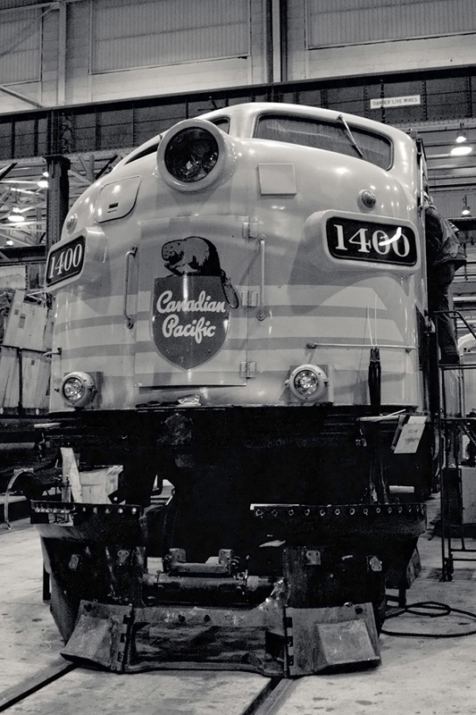 CP FP7A #1400 waits for repairs that will never come. This F unit was retired shortly after the photo was taken