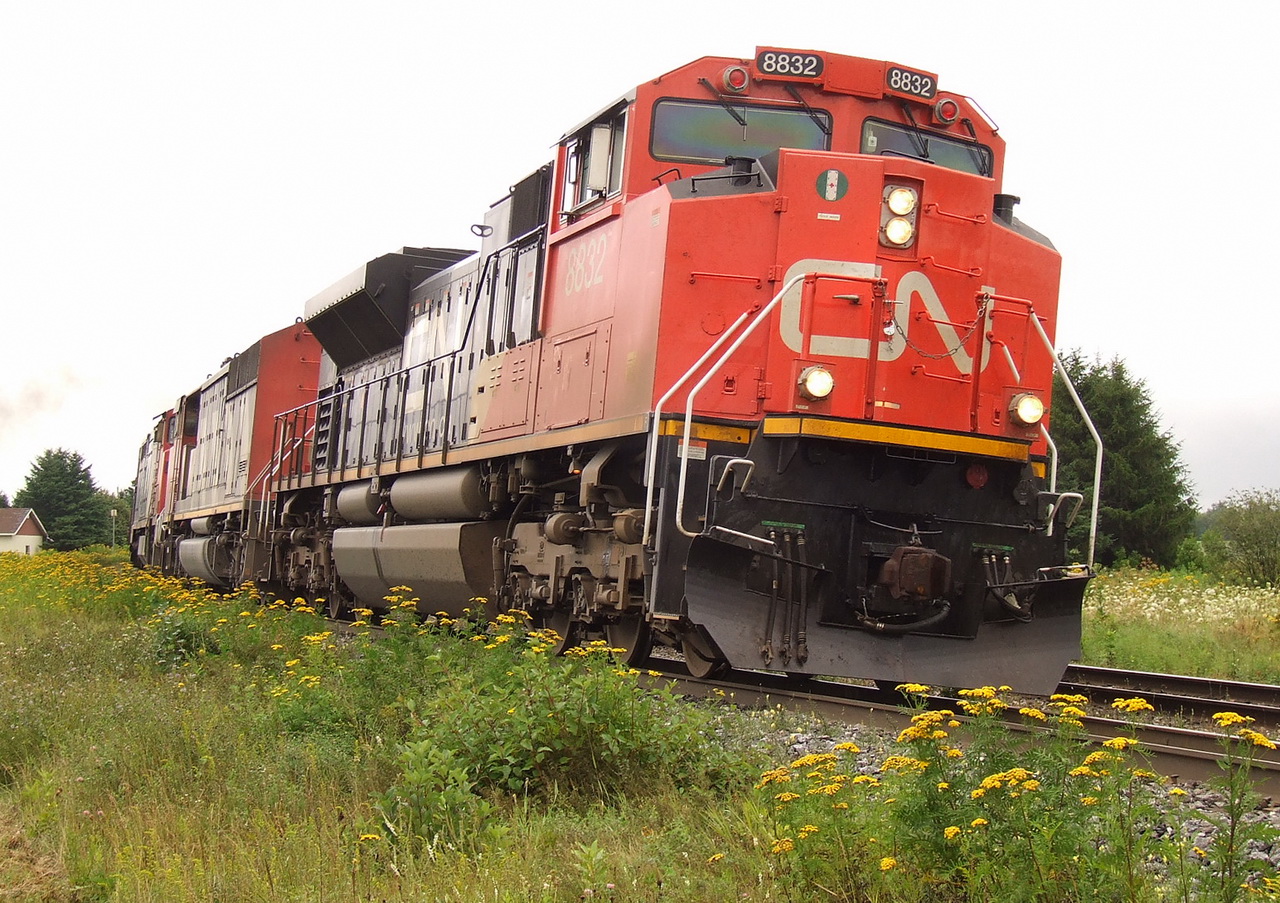 CN 401 with 8832 5528 and 2452 has a clear signal and starts to accelerate.