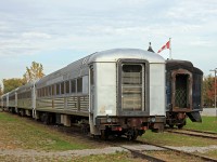 These 5 cars began life as Budd RDCs. They were de-powered and converted to commuter coaches years ago. Morerecently they were modified by John and Rita Carroll to run excursions on their Guelph Junction Express, Since that operation ceased they had been looking for a new home and eventually found it here at Uxbridge, where they will be put into service on the York-Durham Heritage Railway. While we lament the passing of the Guelph Junction Express, we can take consolation that they found a good home here. 