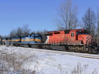 CP 5911, one of the last two large multi-mark scheme locomotives, leads 626 into Welland yard.