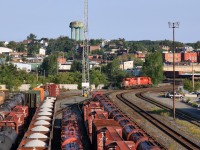 CP 6037 train U55-15 prepares to depart for the mine at Levack to switch out loads for the smelter in Sudbury.