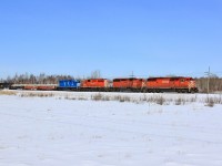 A nice lash-up crosses into the double track at Flanagan with 9007, 6076, 5946 and CEFX 3155 on the point.