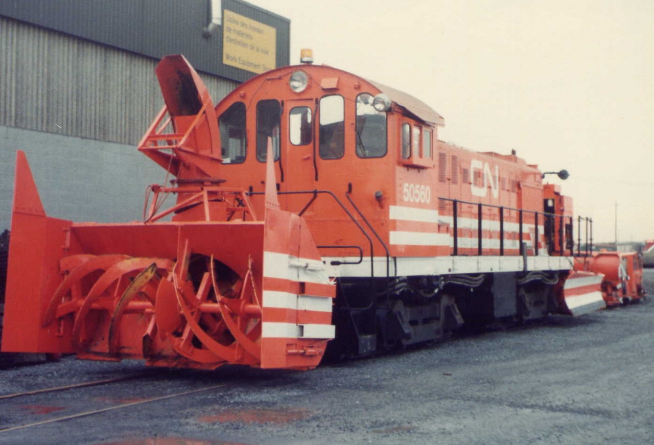 CN's 50560 "Snow Fighter" was a joint venture between the Work Equipment and Motive Power departments on the St. Lawrence Region in the early 80's.
