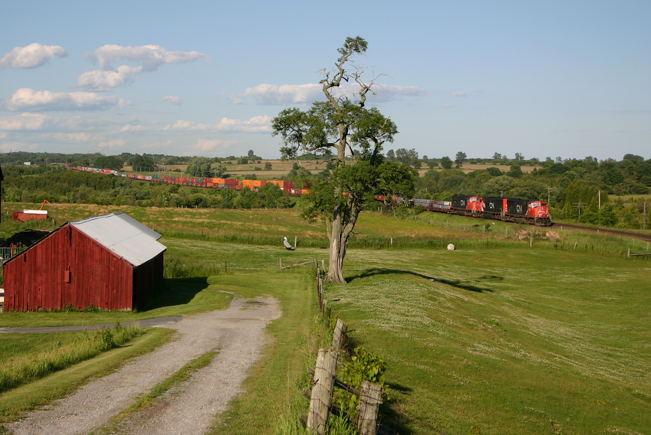 The tranquil atmosphere that typifies the rural parts of Southern Ontario is shattered as CN 149 thunders through Newtonville