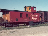 Long before underslung generators, electric heat, large windows, step lights, mandatory roller bearings, and digital cameras, I caught this wood sided CP caboose in TH&B's Aberdeen Avenue yard in Hamilton, ON.  The van was surrounded by a nice mix of old TH&B/CP and newer CP equipment.  Most, if not all of the TH&B stuff would be slowly scrapped over the next few years.