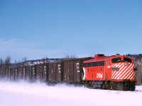 Eastbound Extra Freight with a F unit and some 40 foot boxcars