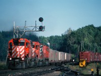 A hot westbound has just cleared the Algoma Central crossing on a nice late summer afternoon.