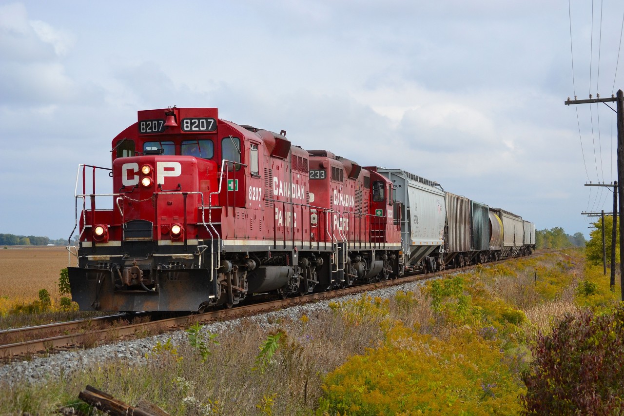 CP T76 with its usual pair of GP9's heads west back to Walkerville after completing its days work