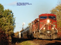 CP Ethanol Empties train #643 at Tesky Road, Croydon with leader 9512 October 12, 2012