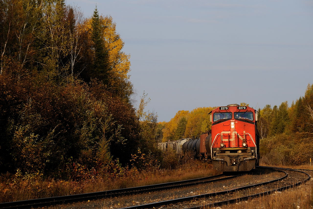 Dead at Annex. After a long night on the rails, CN 436 sits dead on the main at Annex awaiting a relief crew.