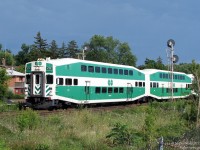 After making its stop at Streetsville GO Station, GO 201 splits the signals by the station, taking point on Milton-bound train 153 with a relatively new MP40 on the rear. The Milton line was the first of GO's corridors to have MP40's assigned to regular service by themselves, in order to take advantage of the longer 12 car trains they could handle..