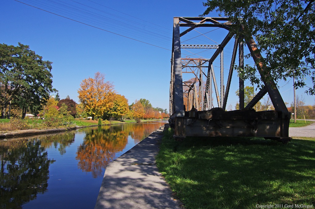 Sitting beside the Trent Canal since 1917 and originally used by the Ontario & Quebec Railway the swing bridge awaits the Havelock on Thanksgiving 2011.
