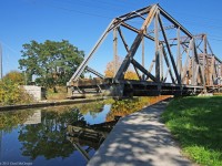 The hand operated 1917 swing bridge is slowly turned into place as the Havelock approaches.
