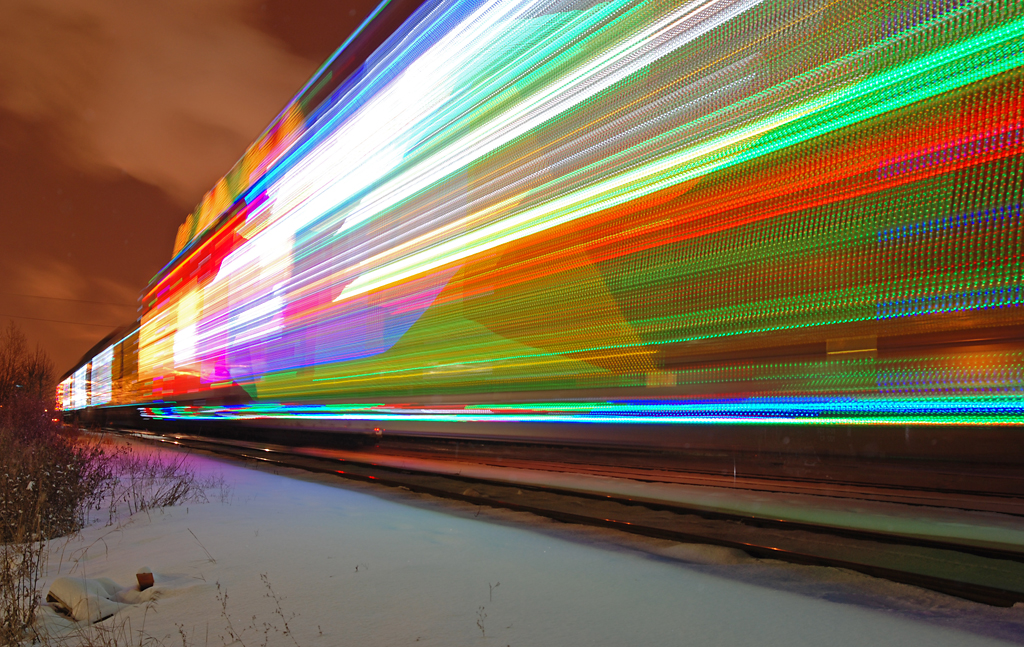 The best possible subject for a long-exposure: the CP Holiday Train. Hopefully it comes to Edmonton once again for the 2012 holiday season, having missed us in 2011.