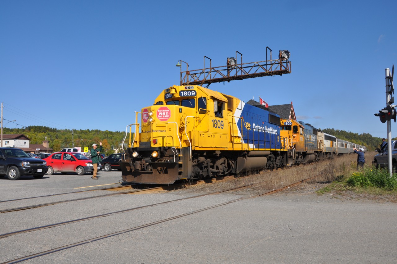 The last southbound Northlander train departs Temagami Ontario. The train is the victim of the provincial Liberal Government's belt tightening.