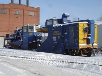Not enough snow has fallen on this sunny but brutally cold January day to get these two monsters out of the boiler house stub track in North Bay and make a run down the main line.  For the time being, snow clearing duties will be left to the smaller more agile machines like the Knox Kershaw KSF940 snow fighters ONR currently has on-hand.