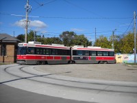 ALRV #4210 rests at Long Branch Loop.  #4210 is on a 501 Queen run and will shortly depart for Neville Park in the east end of Toronto.