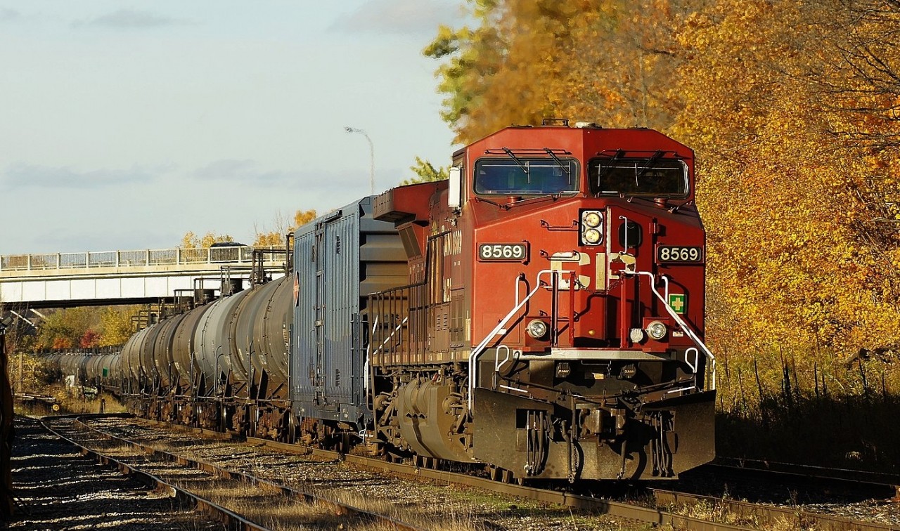 DPU unit on oil train passing through Woodstock Ontario