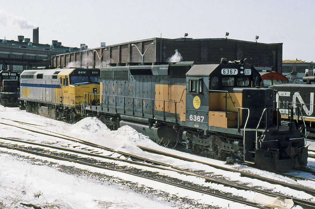 Former Milwaukee rd sd-40 now owned by Helm leasing to be rebuilt and repainted in the Helm wine red.