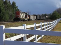 595 returning from Washago/Longford Mills passes by Mile 138 minutes after a snow squall had laid a dumping on the place, all of which disappeared as soon as the sun came back out.