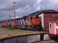 CN 2023 idles beside the turntable in Edmunston