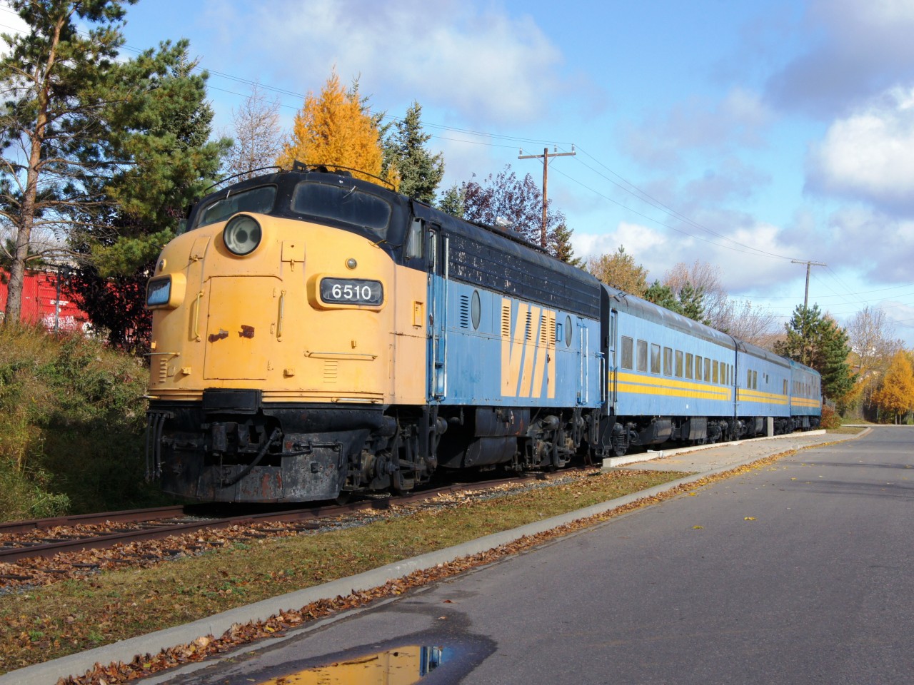For a city without passenger rail, there is certainly quite a bit to see when it comes to VIA in Thunder Bay, including this static display next to the Kaministiquia River.