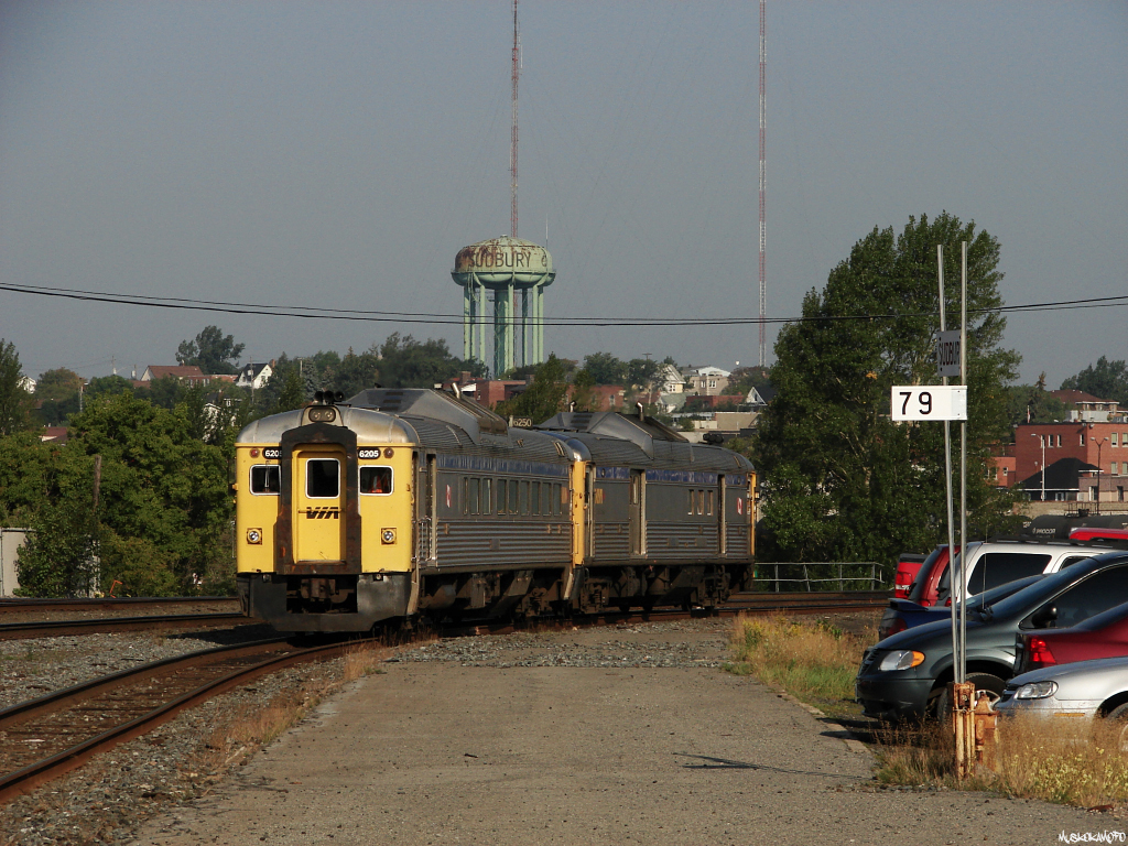 CP 185 - Work VIA 6250 makes its reverse move up to the station in Sudbury before heading West to White River.