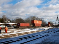 148 was dinged at both the Carew and Powerline Hot Box Detectors for a hot axle at the tail end of it's train. So here they are backing the last 5-pack into the yard where the offending axle will be repaired. For those interested the power was CN 2282 - CN 2100