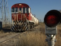 GWWD MLW RS-23 200 brings 3 empty tank cars back into the GWWD, crossing the CN's Shell oil spur