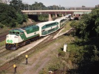 GO 559 pulls out of the old CN Station in Hamilton bound for Toronto