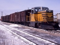 GWWD 103 switches a string of CN wooden boxcars to be used in a movie filmed on the GWWD