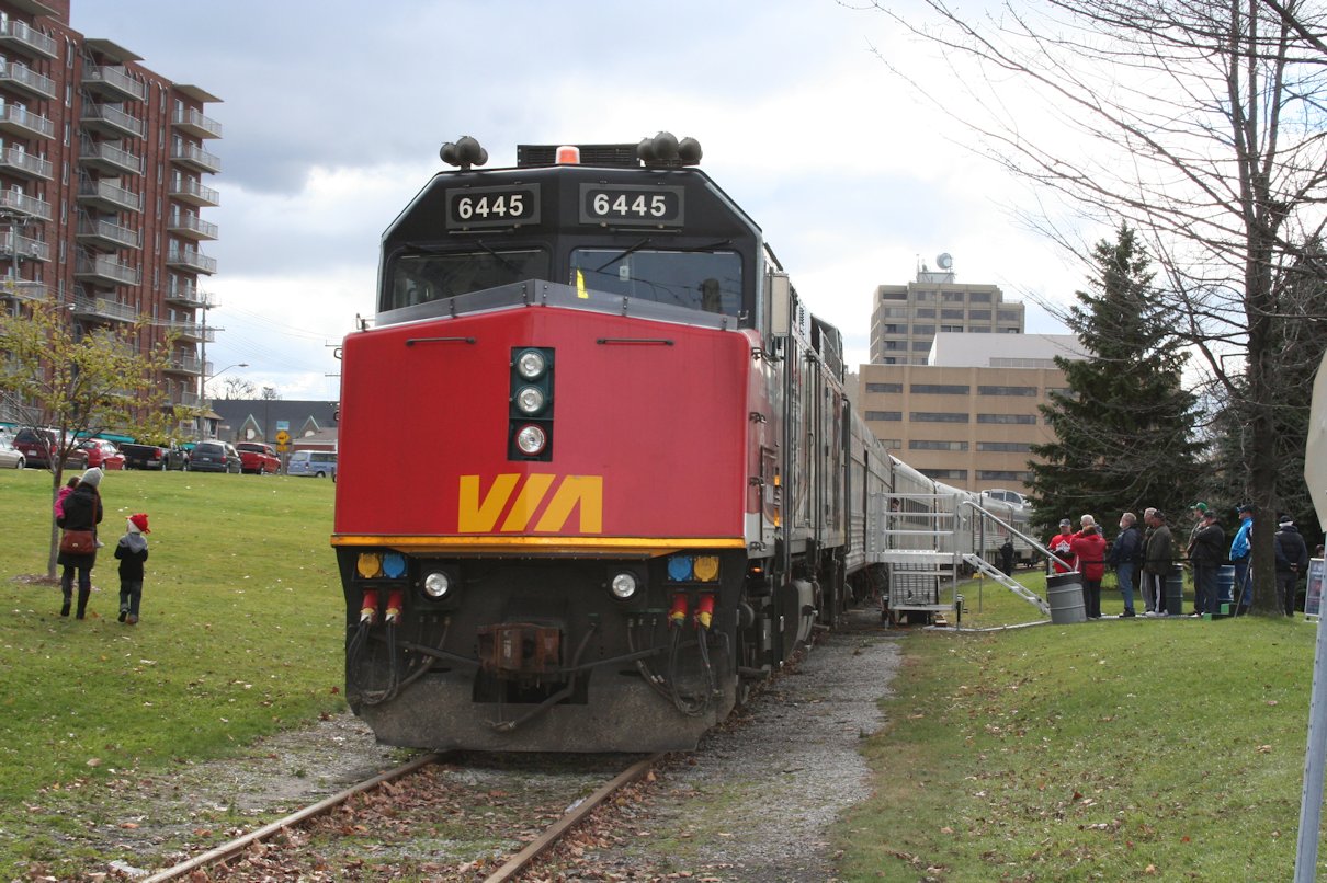 Rare Mileage:  The CFL Train on display on the Sarnia waterfront on the CN Point Edward spur which runs through Centennial Park. This is likely the first time since the early 1900s that any sort of passenger train has been on these tracks. Rare mileage indeed!