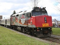 Overview: The CFL Train on display on the Sarnia waterfront on the CN Point Edward spur which runs through Centennial Park. This is likely the first time since the early 1900s that any sort of passenger train has been on these tracks. Rare mileage indeed!