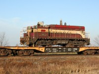 Ouch! An interesting surprise on today's CN 331 was this wrecked switcher from the Dofasco mill in Hamilton, ON. This engine is on the way to NRE in Silvis, IL for repair and rebuild.