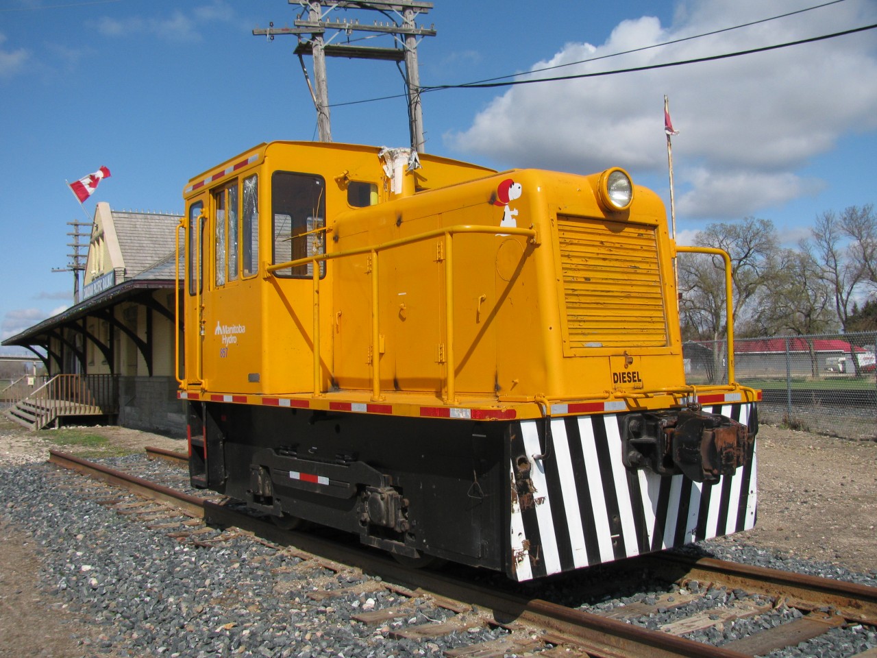 Shunter on display at the Canadian Pacific Railway Heritage Park & Interpretive Centre.