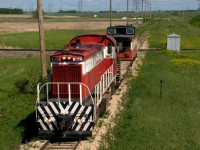 GWWD 202 MLW RS-23 leads a small work train back into Winnipeg.  The train originated at Indian Bay and has just crossed the CN's Namisco spur