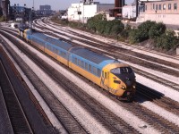 ONT 121 the Northlander heads to Union Station to board it's passengers before departing for points north.
To see the train departing with VIA 6550 leading please click this link: http://www.railpictures.ca/?attachment_id=1610