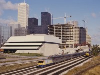VIA 75 departs Toronto for Windsor with LRC 6904 pulling 6 Tempo coaches