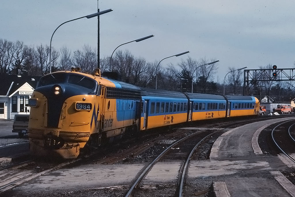 Passing Washago while I was on my first CN training trip.