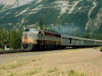 CP CFA16-4 4081 leads a special railfan excursion just east of the famed Spiral Tunnels in Yoho National Park. This excursion from Calgary to Field, BC was conducted as part of the 1971 model railway convention in Calgary. Photo by the late Andy J. Broscoe.