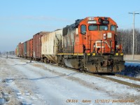 CN 514 just made its train and gets ready to head west.
