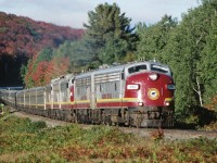 ACR 1755 leading the Agwawa Canyon Tour Train #4 at mp22 near Searchmont 9/23/1997